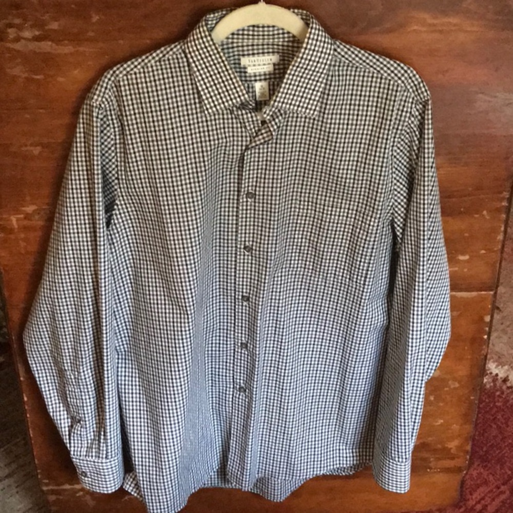 Van Heusen Men’s Regular Fit Shirt (Black/White)